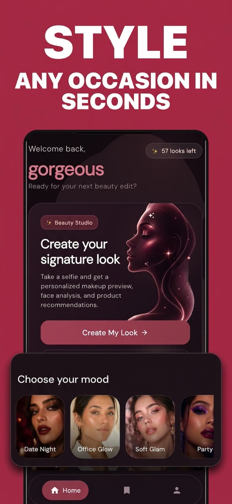 Mood shortcuts on the home screen for any occasion